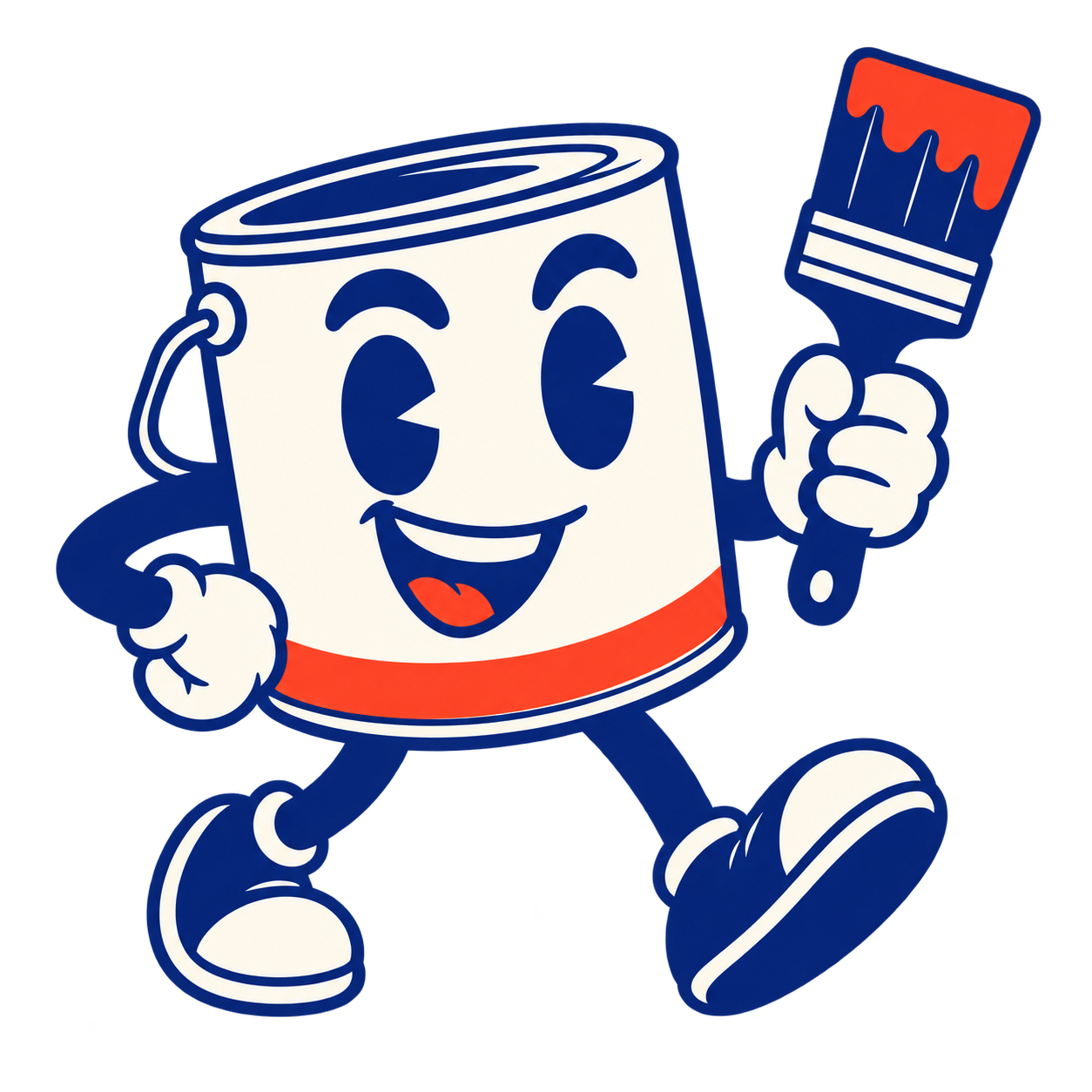 Lydonath’s smiling paint-can mascot holding a paintbrush.